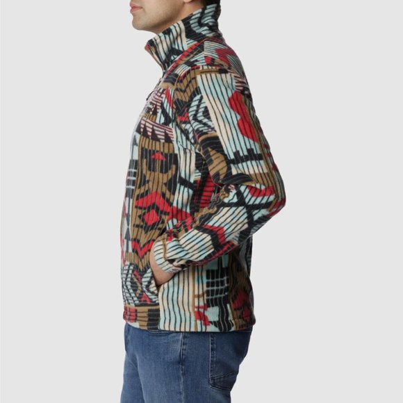 COLUMBIA RED DELTA PATHWAYS PRINTED STEENS MOUNTAIN FLEECE ZIP JACKET - Picture 3 of 5